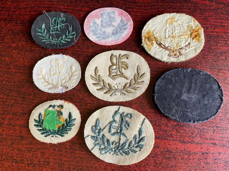 BRITISH TRADESMAN PROFICIENCY BADGE- 8 TYPES-SOLD TOGETHER-WORN POST 1944