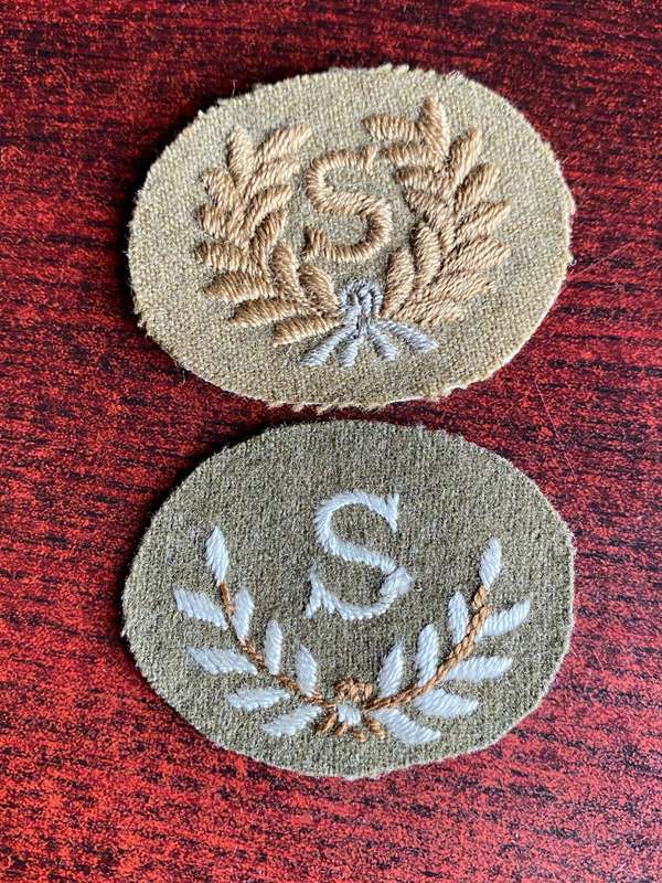 BRITISH SURVEYER,ROYAL ARTILLERY PROFICIENCY BADGE- X2- WORN FROM 1921