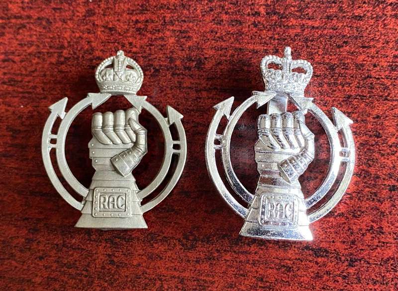 ROYAL ARMOURED CORPS CAP BADGE-WORN LATE WW2-1950'S