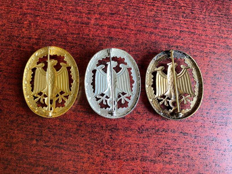 GERMAN ARMED FORCES MILITARY PROFICIENCY BADGE-BRONZE/ SILVER AND GOLD
