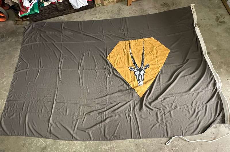 SWATF HQ CEREMONIAL FLAG-MEASURES 1720X2780-CONDITION UNUSED-FROM COL. RADMORES COLLECTION-NOT TO BE
