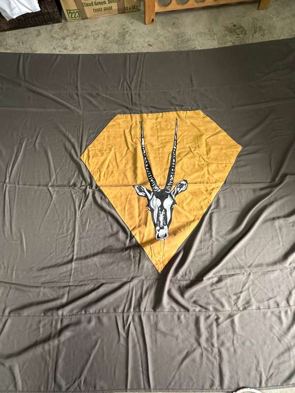 SWATF HQ CEREMONIAL FLAG-MEASURES 1720X2780-CONDITION UNUSED-FROM COL. RADMORES COLLECTION-NOT TO BE