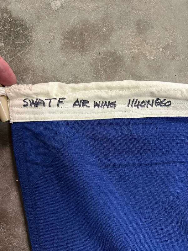 SWAFT AIR WING FLAG-MEASURES 1140X1860-COTTON,DOUBLE SIDED-CONDITION UNUSED-FROM COL RADMORE COLLECT