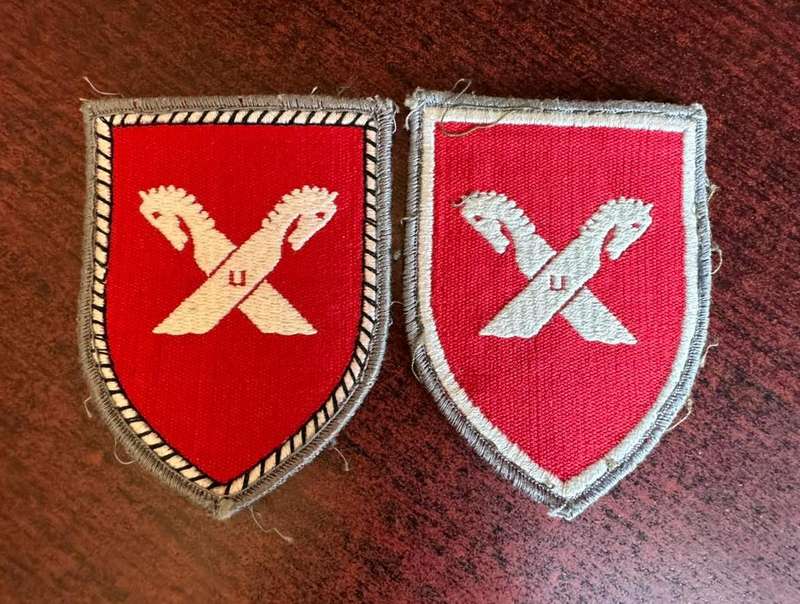 GERMAN ARMED FORCES SLEEVE PATCH PAIR-FORMATION SIGN OF THE 3RD PANZER DIVISION