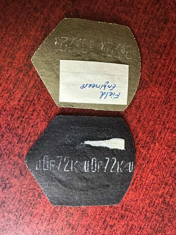 SOVIET RED ARMY CONSTRUCTION BATTALION AND FIELD ENGINEERS PATCHES
