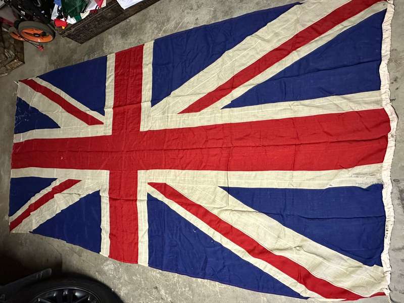 Very Large British Flag Cotton Vintage Stitched Flag 3.5x1.7 cm