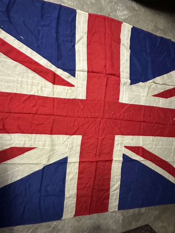 Very Large British Flag Cotton Vintage Stitched Flag 3.5x1.7 cm
