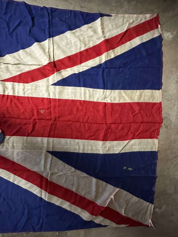Very Large British Flag Cotton Vintage Stitched Flag 3.5x1.7 cm