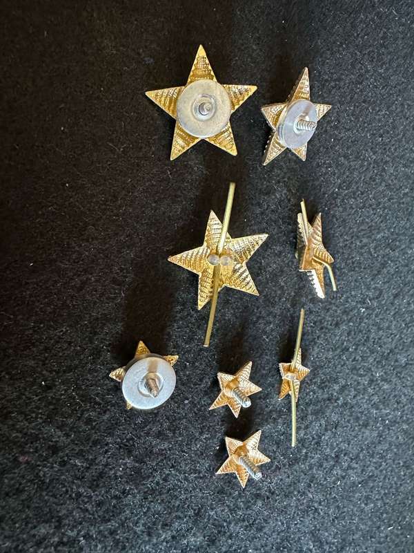 SOVIET RUSSIA RANK STARS FOR SERVICE DRESS SNR AND JNR OFFICERS FROM MAJ.