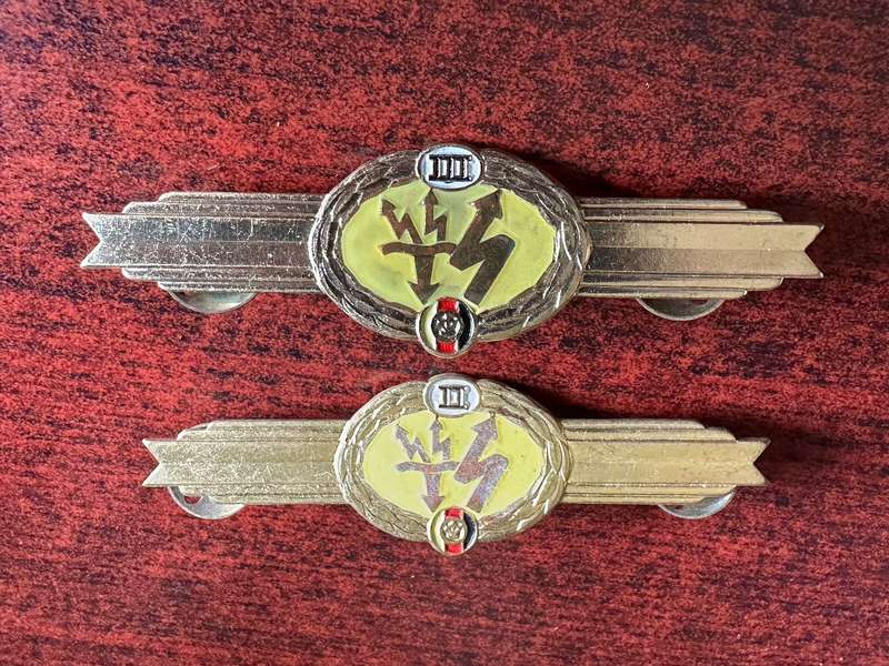 EAST GERMAN CLASSIFICATION BADGE OF THE (NVA) OF THE (GDR) FOR SIGNAL SPECIALISTS 2 CLASSES-WORN 195