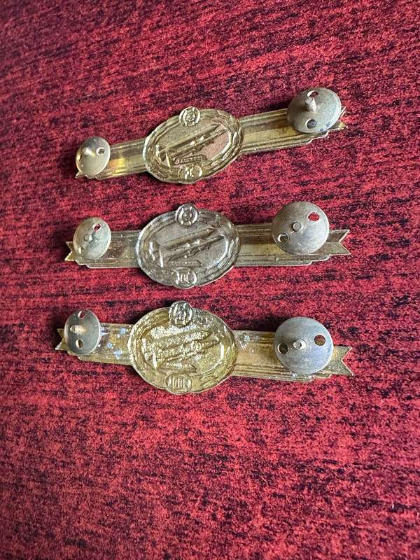 EAST GERMAN (GDR) ARMY OFFICER QUALIFICATION BADGE FOR AIR DEFENCE-3 CLASSES-SOLD TOGETHER-1958-1990
