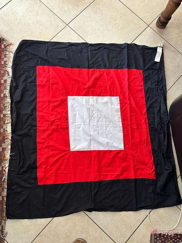 SWA-REPUBLIC OF REHOBOTH FLAG-COTTON- DOUBLE SIDED-VERY SCARCE-MEASURES 122X 115 CM-FROM COL. RADMOR