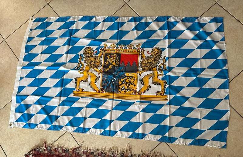 FLAG OF BAVARIA-A STATE OF GERMANY-MEASURES 153 X 86 CM-DOUBLE SIDED-POLYESTER