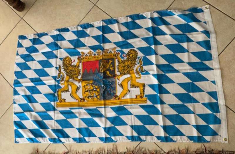 FLAG OF BAVARIA-A STATE OF GERMANY-MEASURES 153 X 86 CM-DOUBLE SIDED-POLYESTER