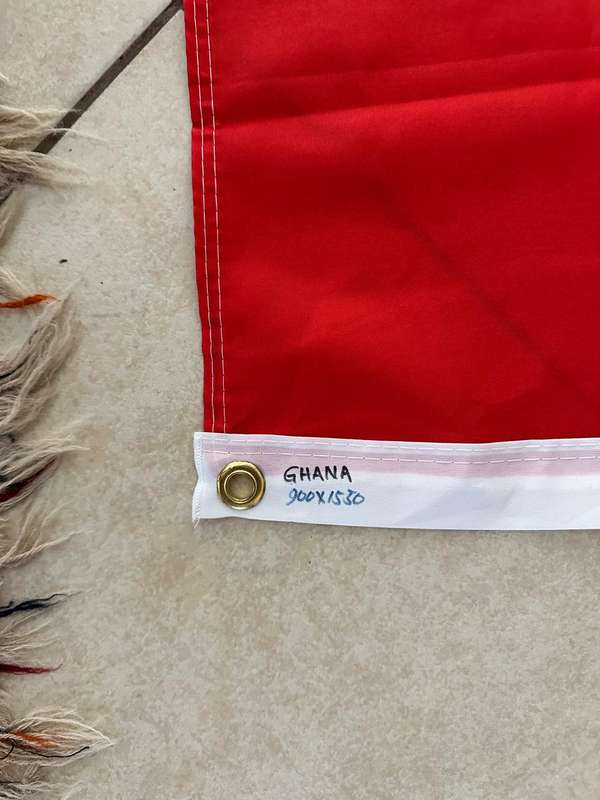 GHANA FLAG-POLYESTER-MEASURES 90 X 153 CM-DOUBLE SIDED-CONDITION UNUSED