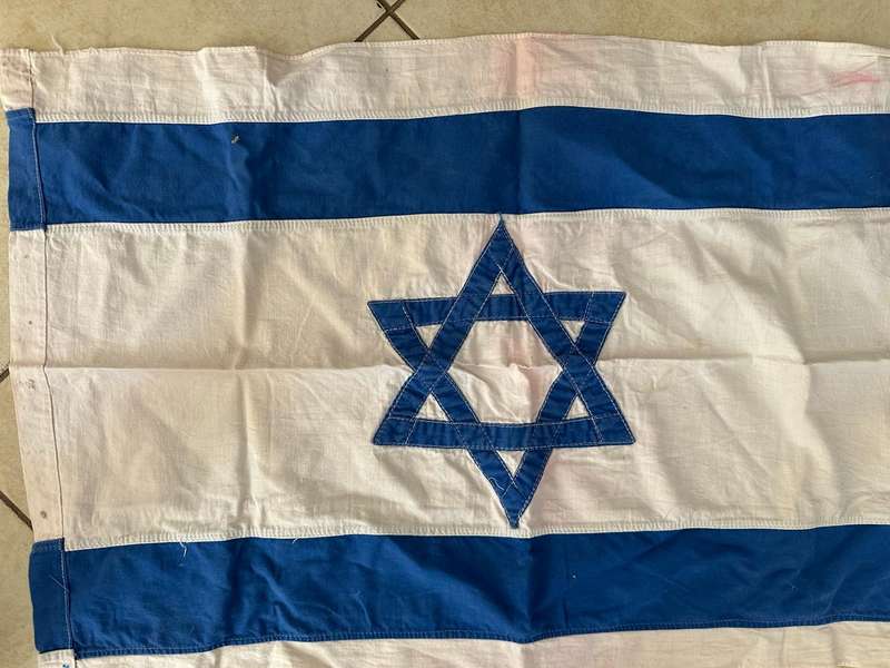 ISRAEL FLAG-MEASURES 500 X 800 MM-COTTON-DOUBLE SIDED-GOOD CONDITION
