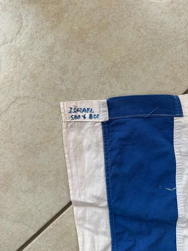 ISRAEL FLAG-MEASURES 500 X 800 MM-COTTON-DOUBLE SIDED-GOOD CONDITION