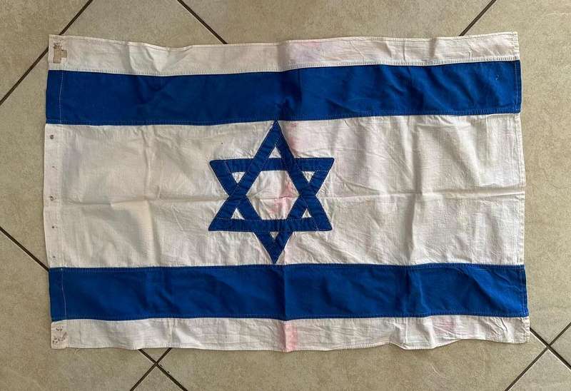 ISRAEL FLAG-MEASURES 500 X 800 MM-COTTON-DOUBLE SIDED-GOOD CONDITION