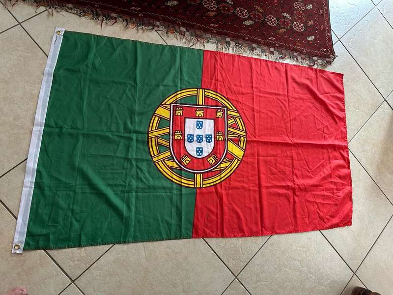 PORTUGAL FLAG-MEASURES 150 X 87 CM- POLYESTER-DOUBLE SIDED-CONDITION UNUSED