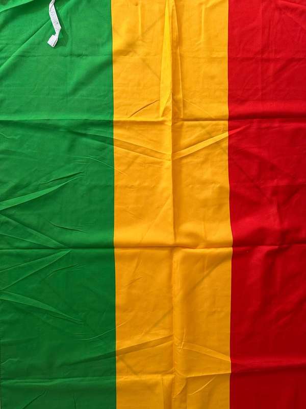 ETHIOPIAN FLAG-POLYESTER-DOUBLE SIDED-CONDITION UNUSED-MEASURES 730 X 1080 MM