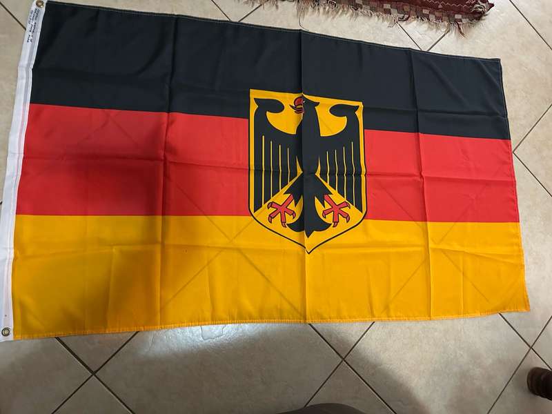 FEDERAL REPUBLIC OF GERMANY STATE FLAG 88X152 CM-POLYESTER-DOUBLE SIDED-CONDITION UNUSED