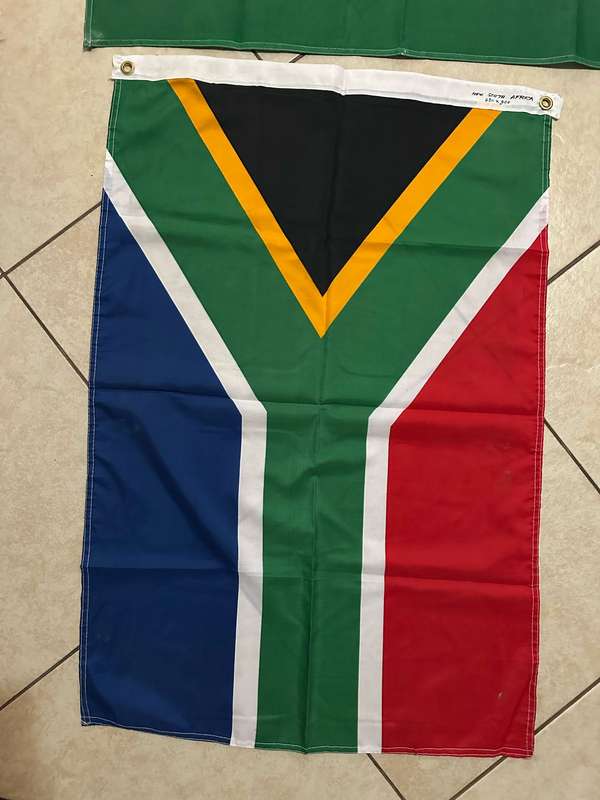 NIGERIA FLAG-COTTON-DOUBLE SIDED-MEASURES 90X153CM-SOLD WITH SA FLAG-POLYESTER-MEASURES 63X 90 CM