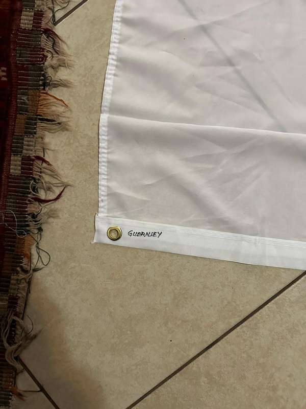 GUERNSEY FLAG-POLYESTER-DOUBLE SIDED-MEASURES 148X88CM-CONDITION UNUSED