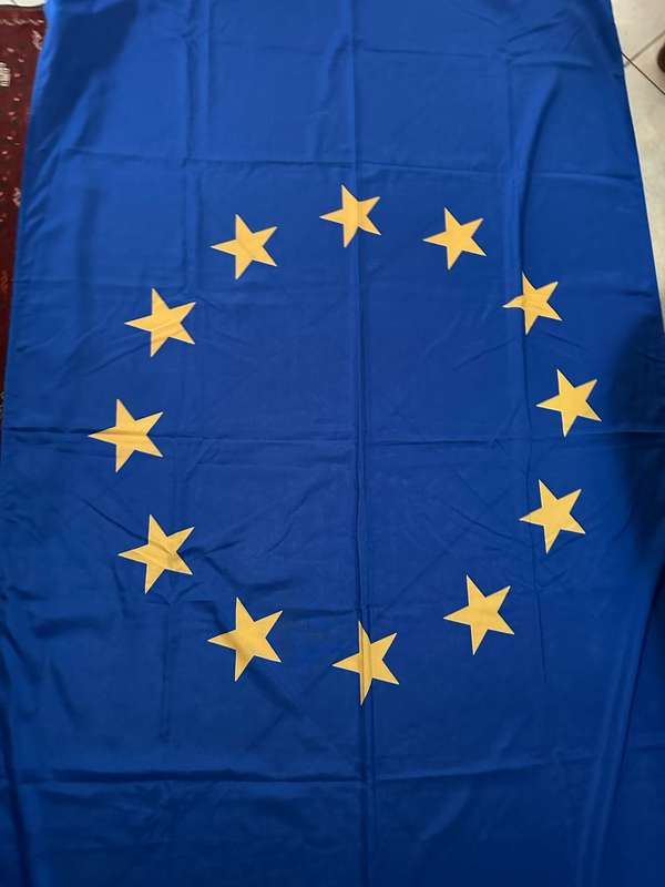 LARGE EUROPEAN UNION FLAG-COTTON-DOUBLE SIDED-MEASURES 120X210 CM-CONDITION UNUSED
