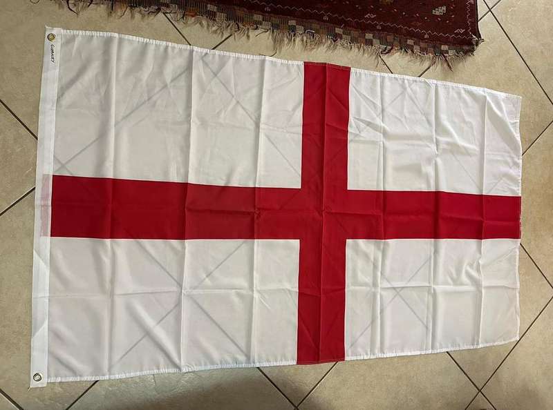 GUERNSEY FLAG-POLYESTER-DOUBLE SIDED-MEASURES 148X88CM-CONDITION UNUSED