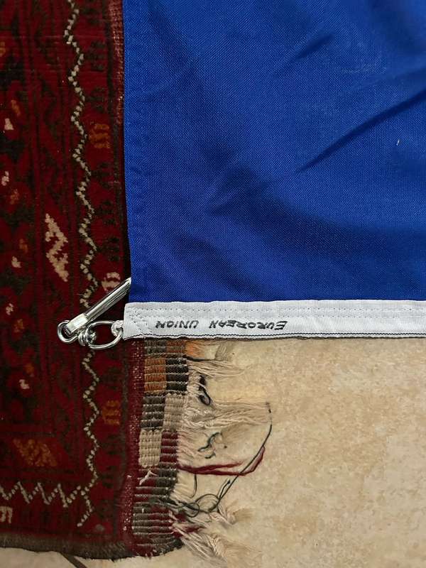 LARGE EUROPEAN UNION FLAG-COTTON-DOUBLE SIDED-MEASURES 120X210 CM-CONDITION UNUSED