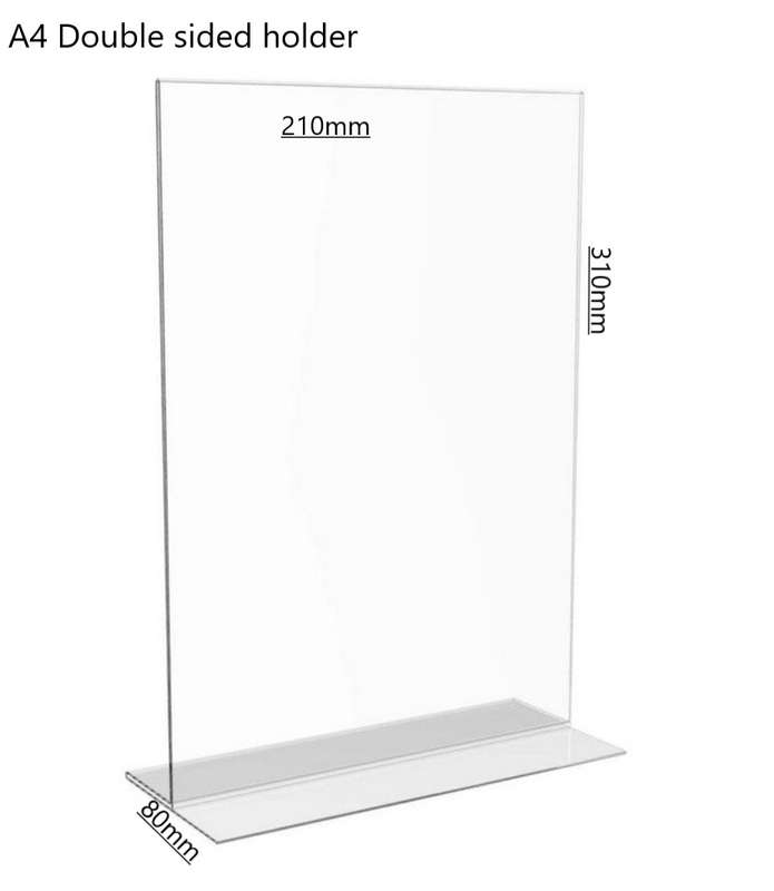 A4 Acrylic Double Sided Menu Stand / Holder (5pcs)