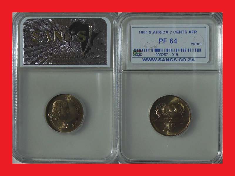 South Africa 1965 2c Afrikaans Proof Coin