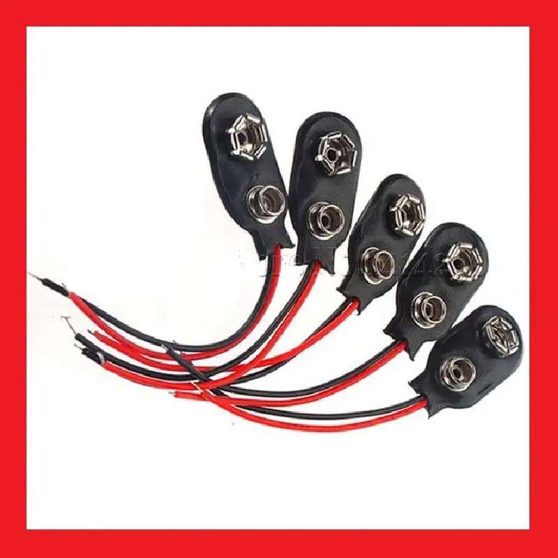 9 Volt Battery Clip With Cable [5 Pieces]