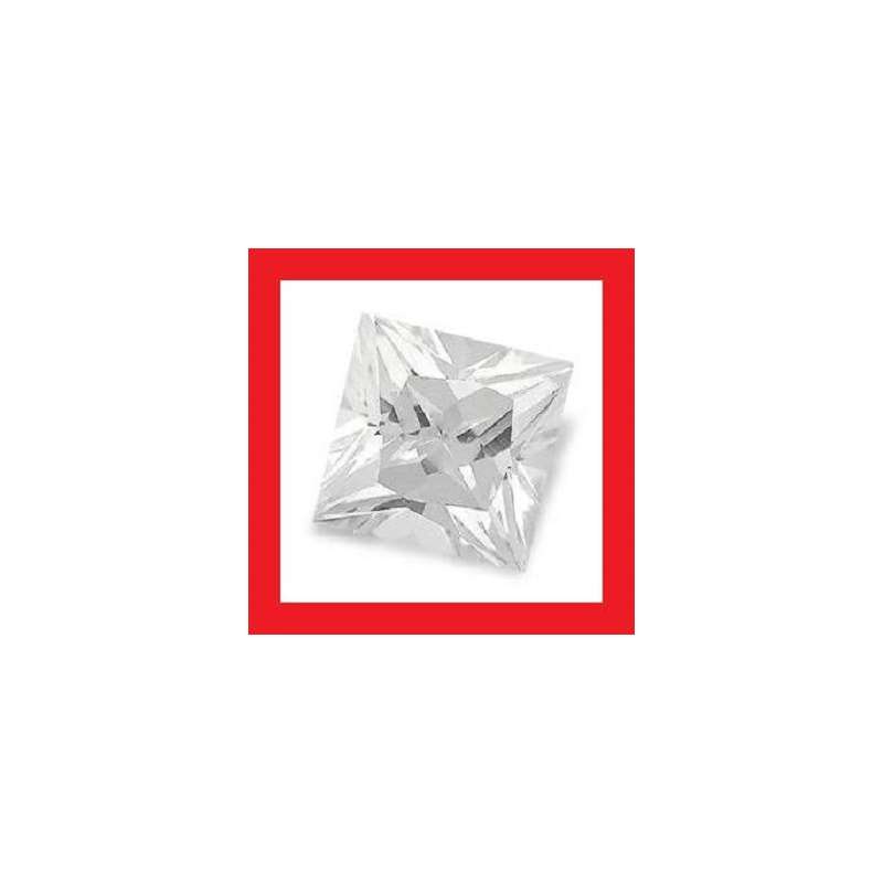 Cubic Zirconium - Faceted Square Shape - 1.20cts