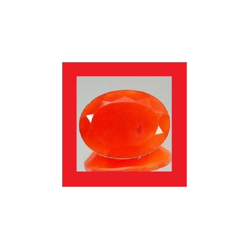 CORNELIAN - ORANGE OVAL FACET - 1.61cts