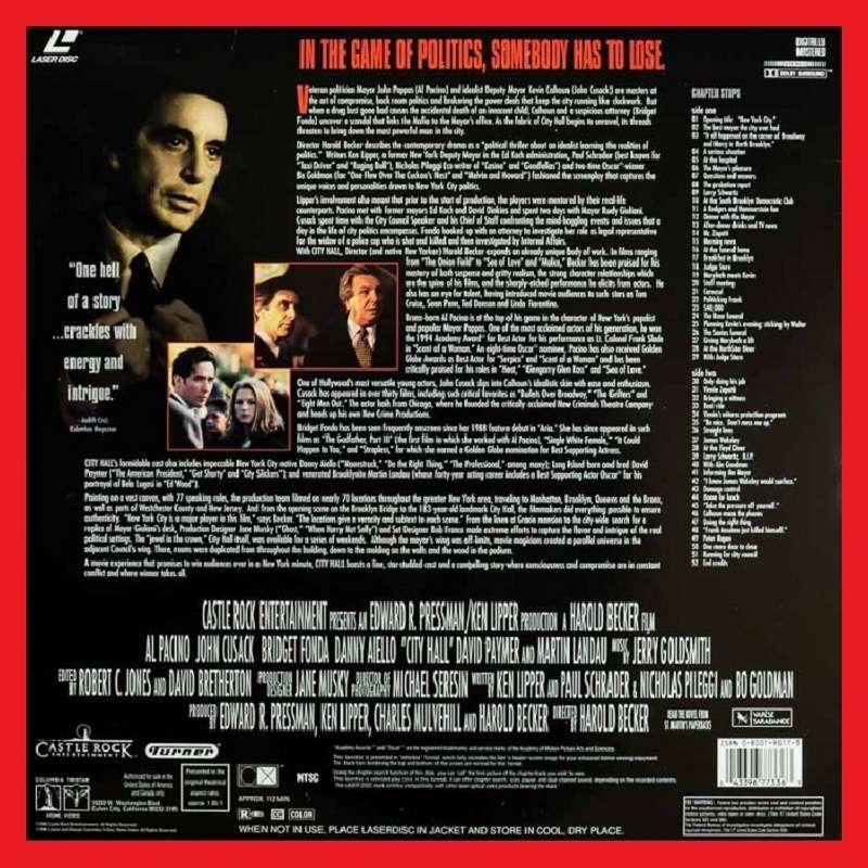 LaserDisc - City Hall (1996)