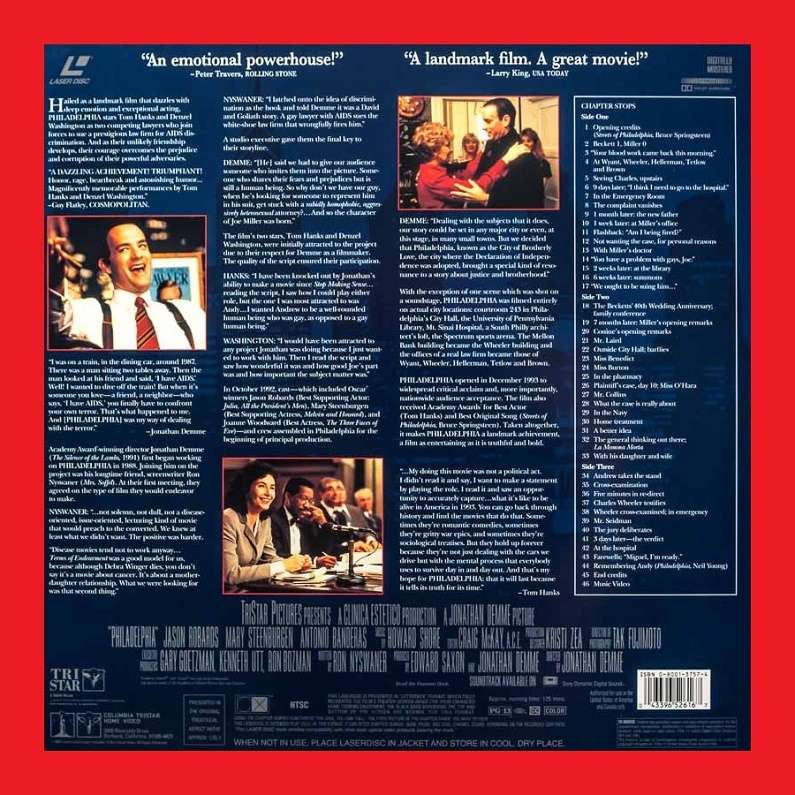 LaserDisc - Philadelphia (1993)