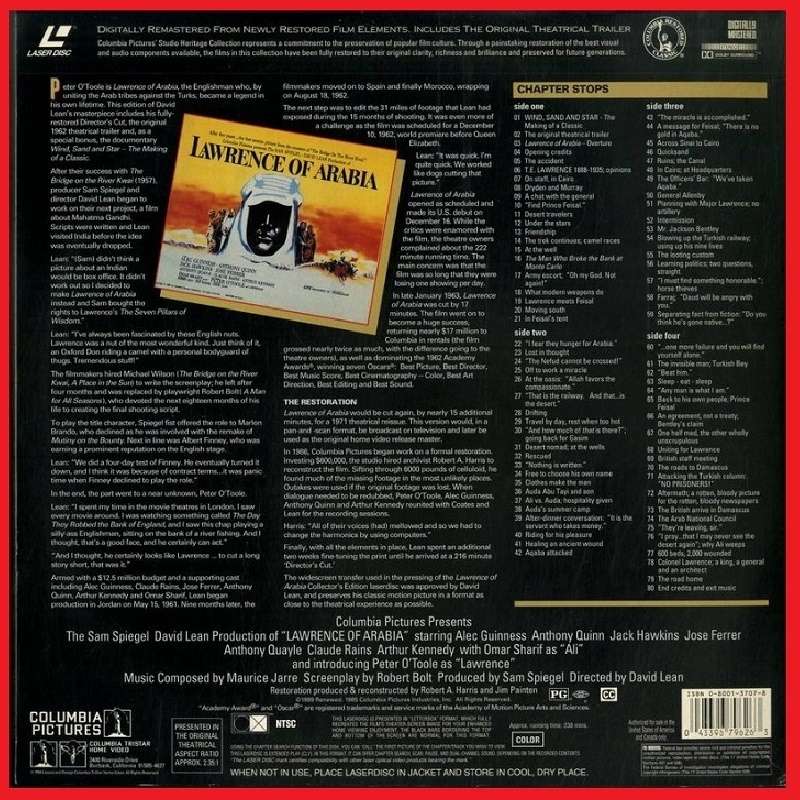 LaserDisc - Lawrence Of Arabia (1962)