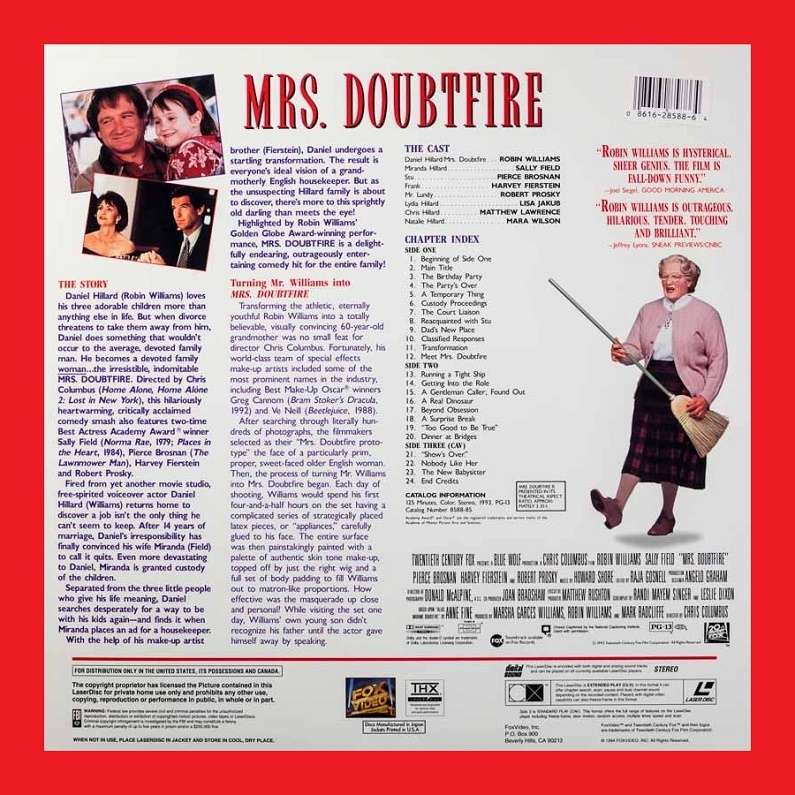 LaserDisc - Mrs. Doubtfire (1993)