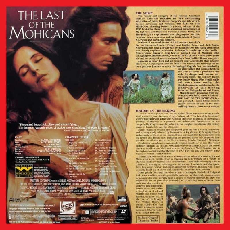 LaserDisc - The Last Of The Mohicans (1992)