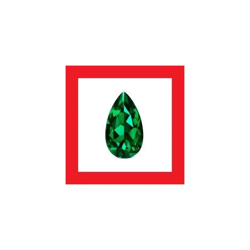 Emerald [Created] - Faceted Pear Shape - 0.32cts