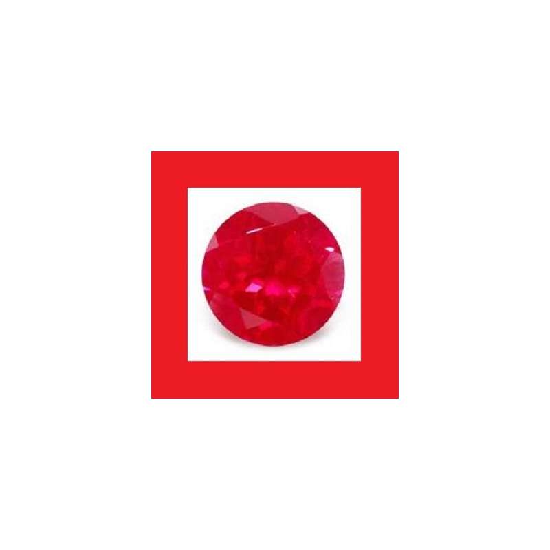 Ruby Red Faceted Round Shape Glass Bead Gems