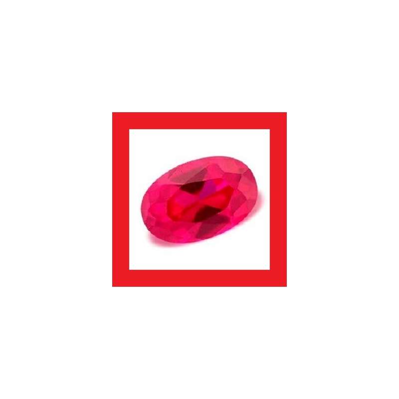 Ruby [Created] - Faceted Oval Shape - 0.53cts