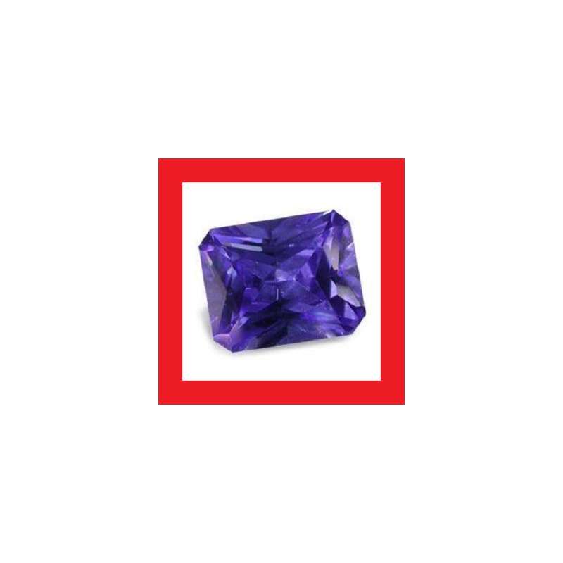 Tanzanite [Created Simulant] - Faceted Rectangle Shape - 9.81cts