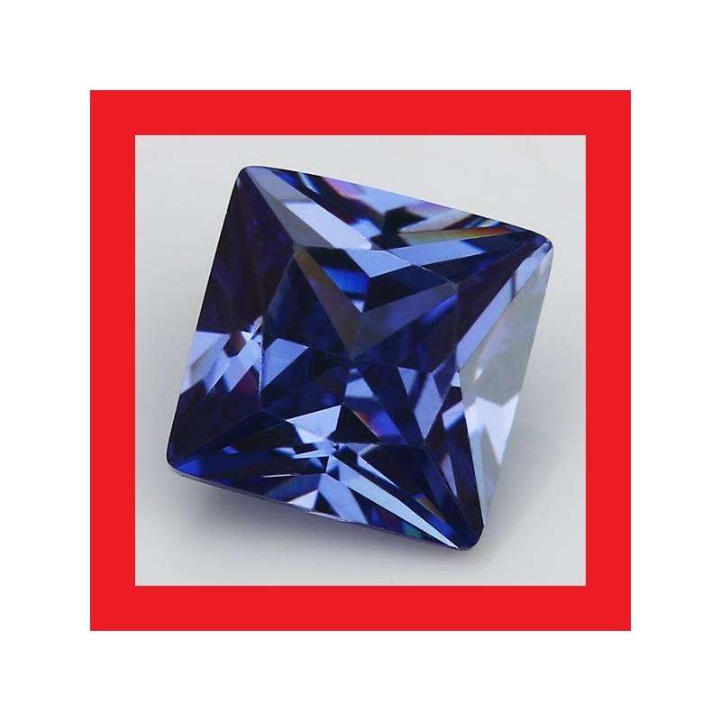 Tanzanite [Created Simulant] - Faceted Square Shape - 7.79cts