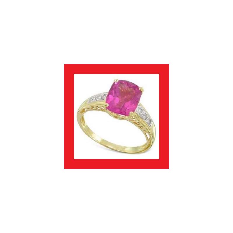 Tourmaline And Diamond 14k Yellow Gold Ring
