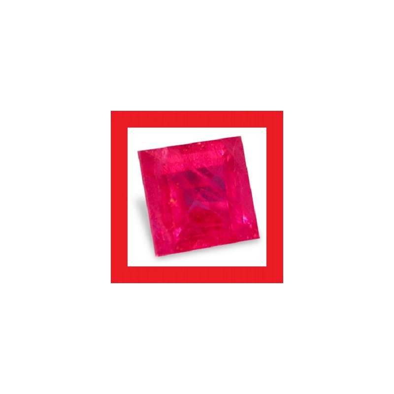 Ruby [Myanmar] - Faceted Square Shape - 0.04cts