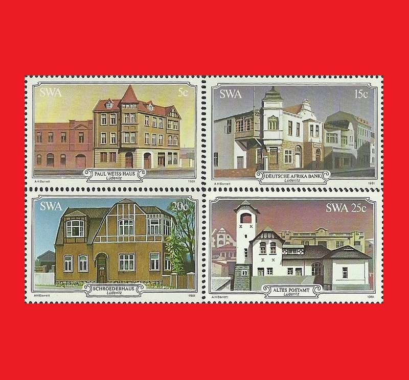 SWA Lüderitz Buildings SACC 390 - 393 1981/10/16