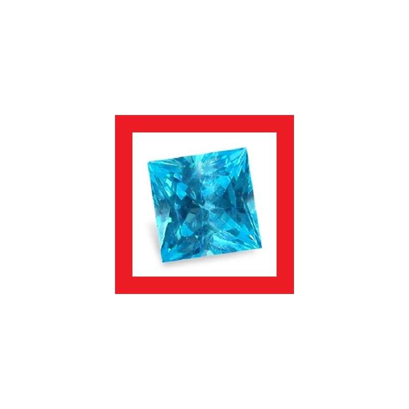 TOPAZ - SWISS BLUE PRINCESS CUT - 4.87cts