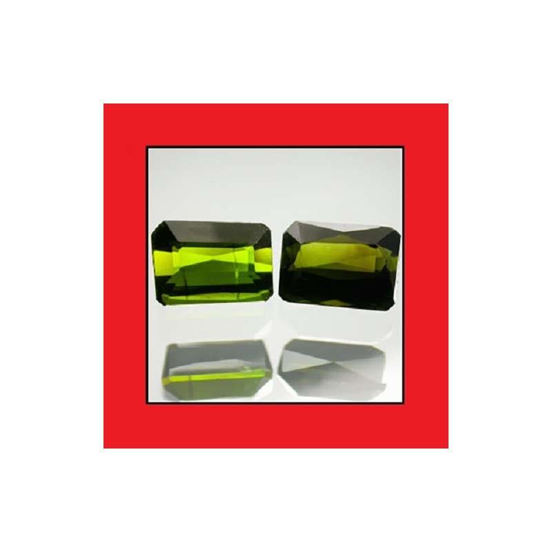 Tourmaline - Pair Of Faceted Rectangular Shape - 2.26cts
